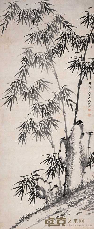 钱载 墨竹 立轴 174×73cm